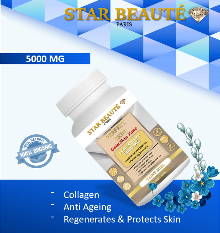 Gélules L-Glutathione 5000MG - Gold Skin Tone